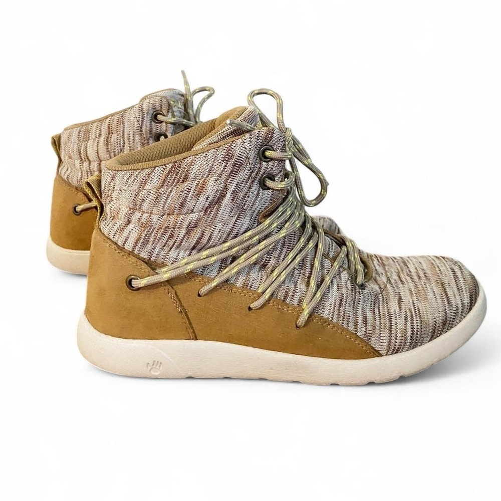 Brown and Tan Bearpaw Mid-top Lace-up Sneaker Boots
